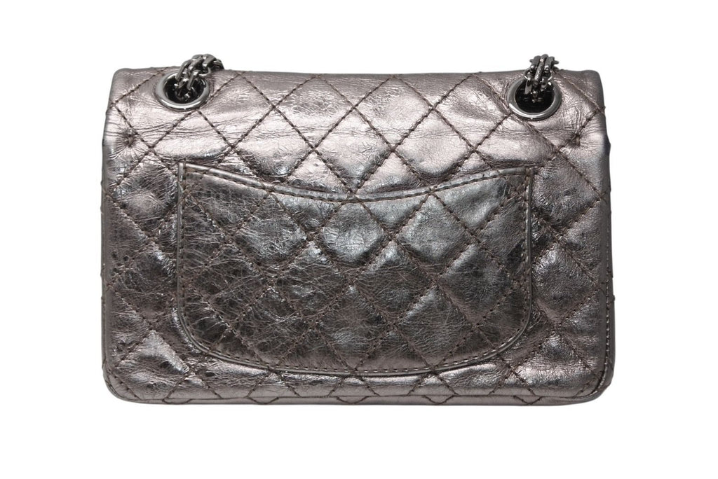 Chanel 2.55 Quilted 20 Double Flap Chain Shoulder Bag CC Logo Aged Calfskin — view 2