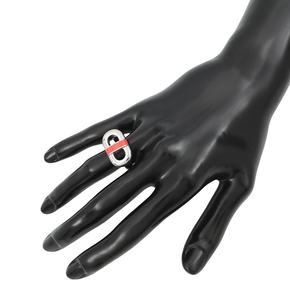 Hermes Ring Maillon Orange Field Silver — view 5