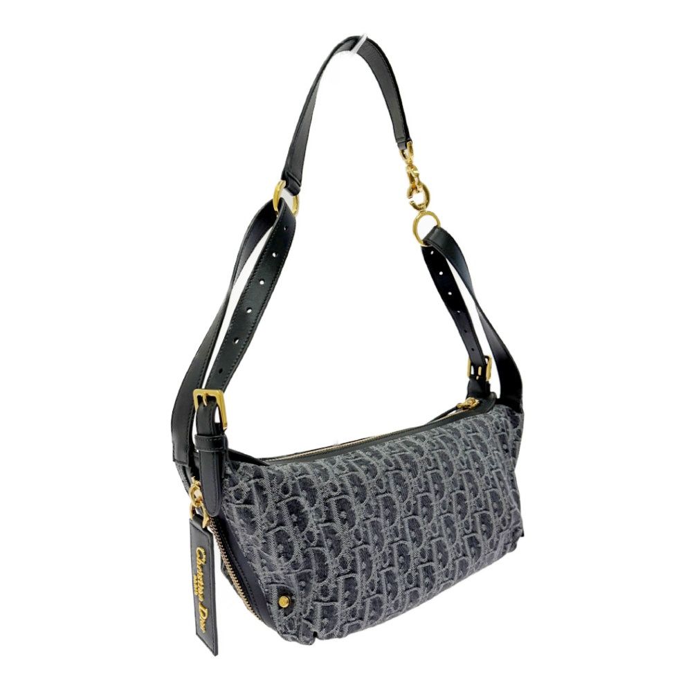 Dior Denim Oblique Black Jacquard D-journey Bag Small — view 3