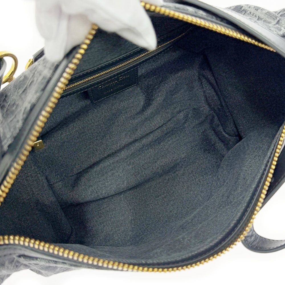 Dior Denim Oblique Black Jacquard D-journey Bag Small — view 8