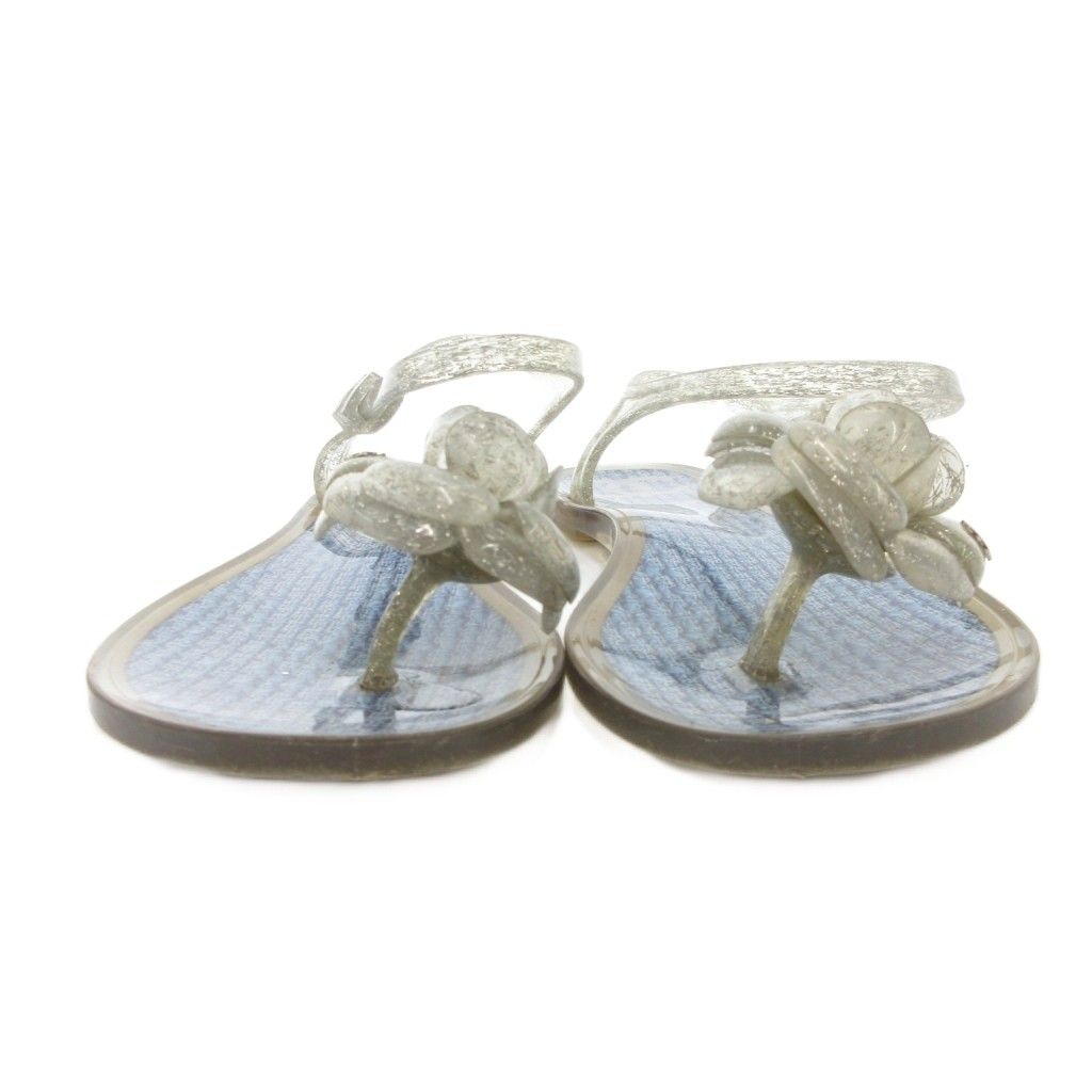 Chanel Camellia CC Logo Sandals Strap 35 Blue — view 4