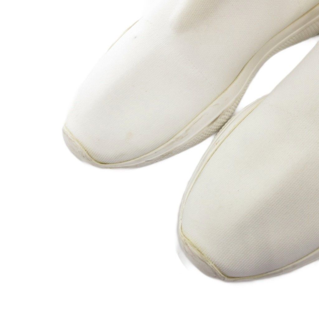 Prada Socks Sneakers Shoes High Cut Logo 36.5 White — view 3
