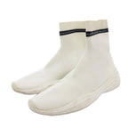 Prada Socks Sneakers Shoes High Cut Logo 36.5 White — view 2