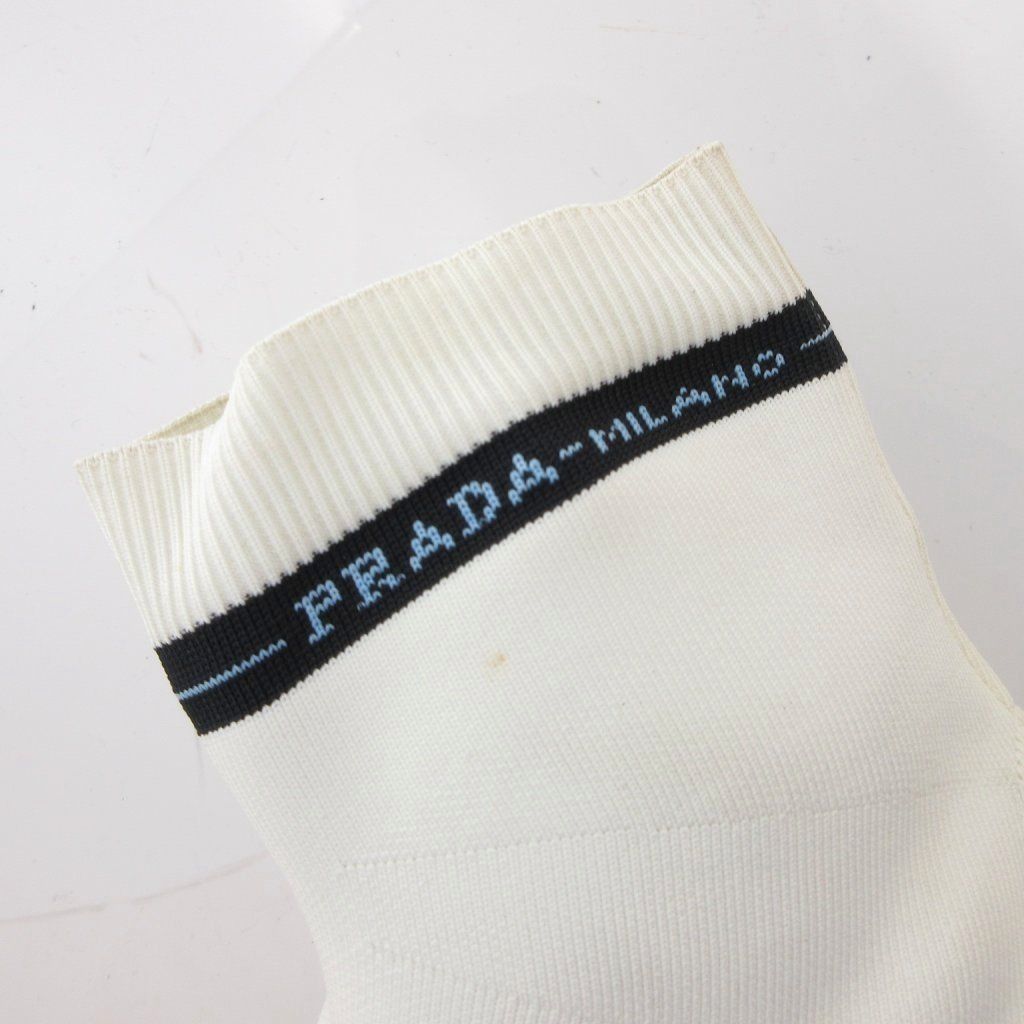 Prada Socks Sneakers Shoes High Cut Logo 36.5 White — view 8