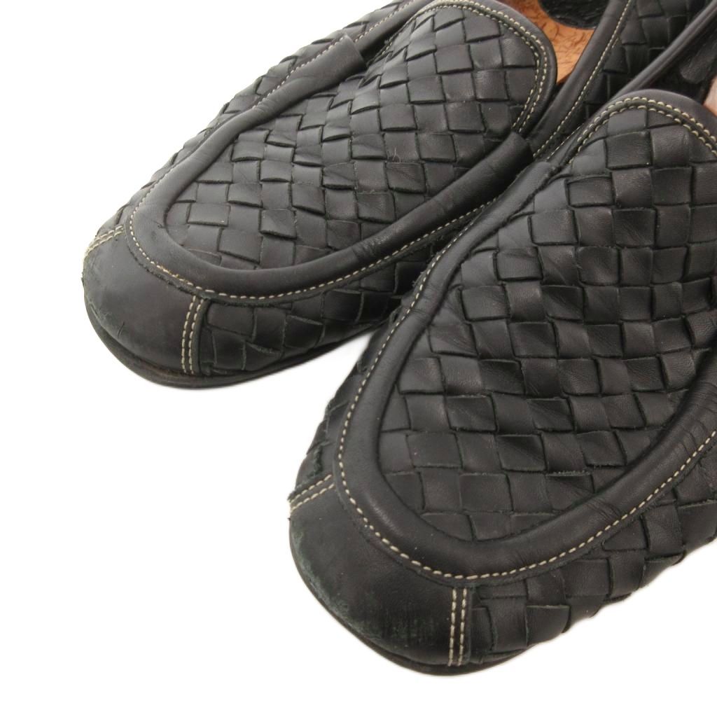 Bottega Veneta Loafers Flat Shoes Intrecciato Leather 37 Black — view 3