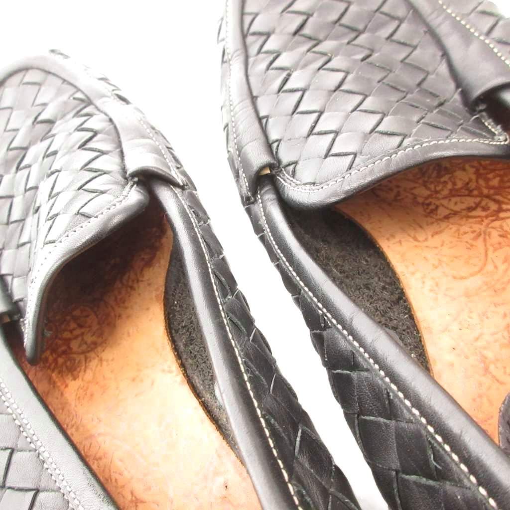 Bottega Veneta Loafers Flat Shoes Intrecciato Leather 37 Black — view 9