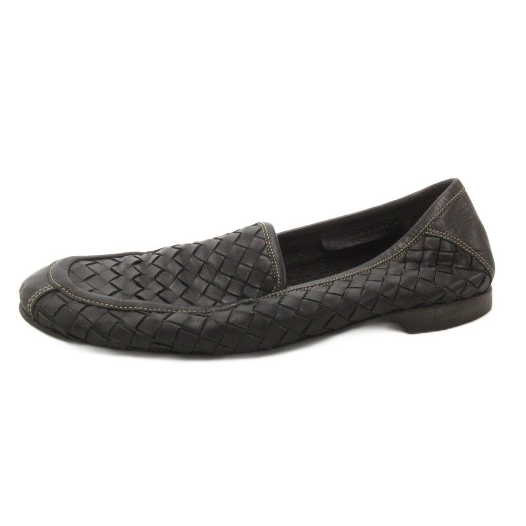 Bottega Veneta Loafers Flat Shoes Intrecciato Leather 37 Black — view 2