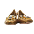 Prada Ballet Shoes Flat Visual Cut Stone 37 Gold Color Golden Ff — view 4