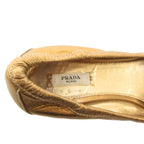 Prada Ballet Shoes Flat Visual Cut Stone 37 Gold Color Golden Ff — view 8