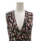 Gucci Cache Couple Dress V-neck All Over Pattern Belt Fringe Long — view 4