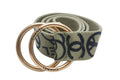 Chanel Belt Embroidery Ring Graffiti Cotton Canvas Khaki Gold