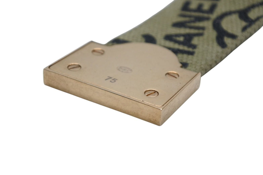 Chanel Belt Embroidery Ring Graffiti Cotton Canvas Khaki Gold — view 5