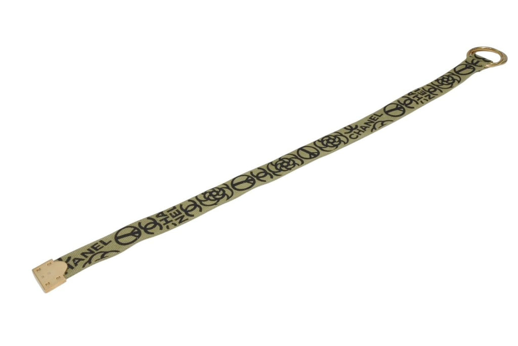 Chanel Belt Embroidery Ring Graffiti Cotton Canvas Khaki Gold — view 8