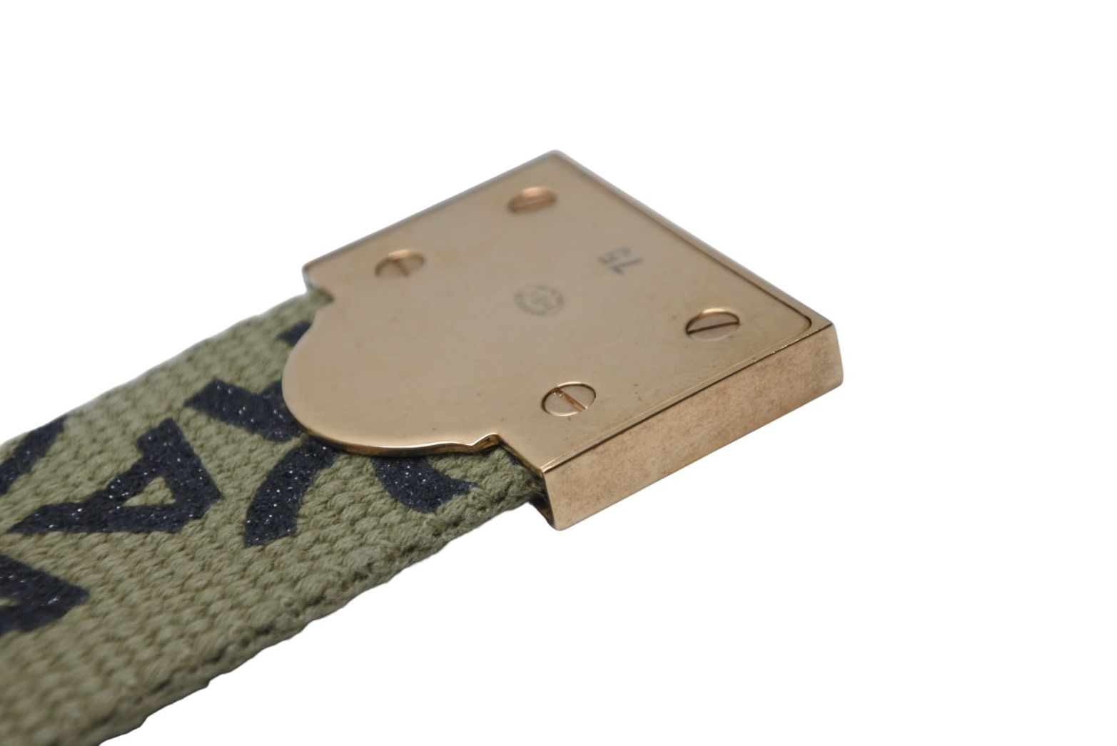 Chanel Belt Embroidery Ring Graffiti Cotton Canvas Khaki Gold — view 6