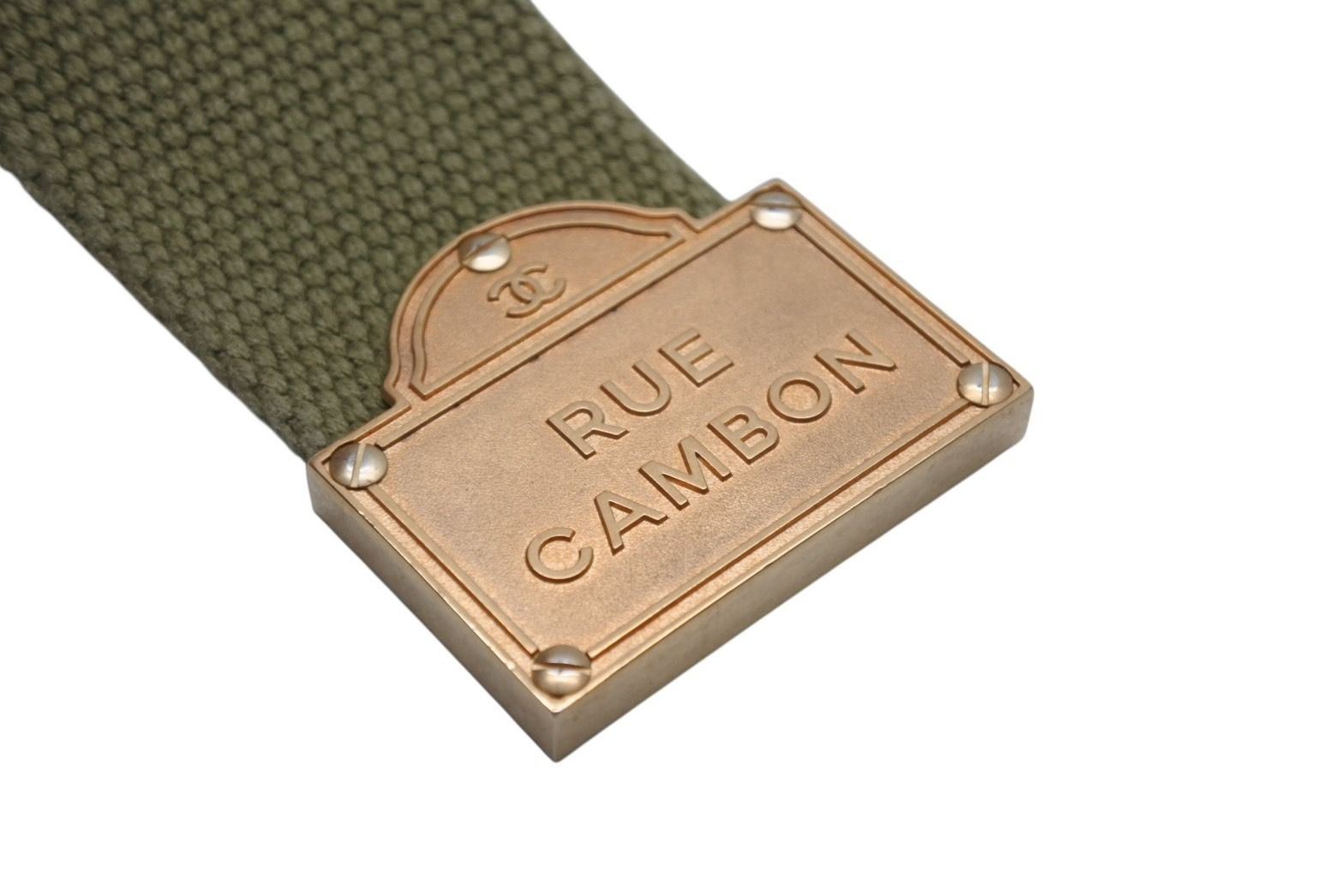 Chanel Belt Embroidery Ring Graffiti Cotton Canvas Khaki Gold — view 4