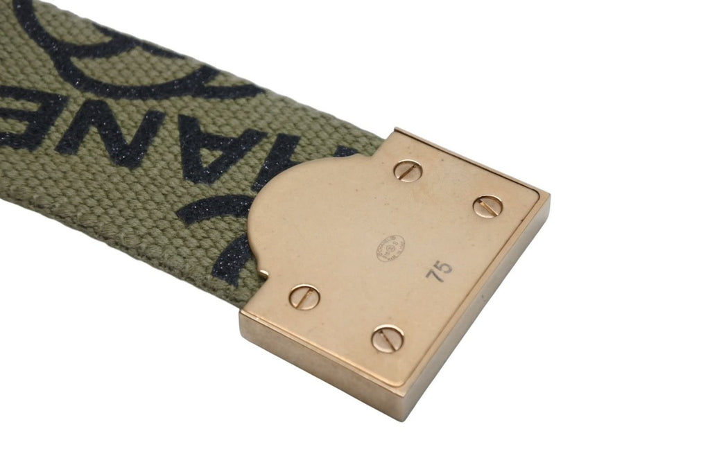 Chanel Belt Embroidery Ring Graffiti Cotton Canvas Khaki Gold — view 7