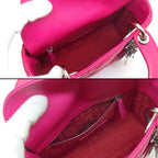 Dior Shoulder Bag Lady Mini Pink Cannage Lambskin Silver — view 5