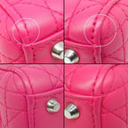 Dior Shoulder Bag Lady Mini Pink Cannage Lambskin Silver — view 7