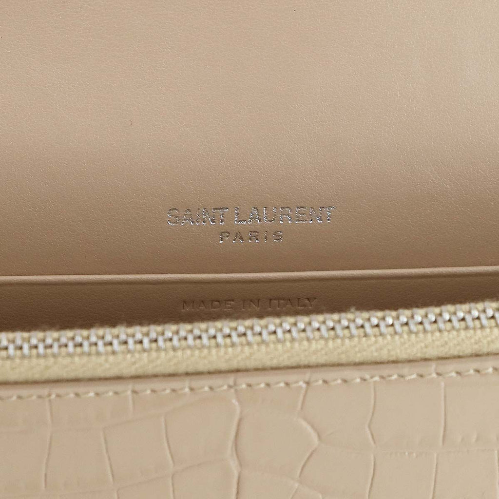 Saint Laurent Kate Chain Wallet Bifold Croco — view 7