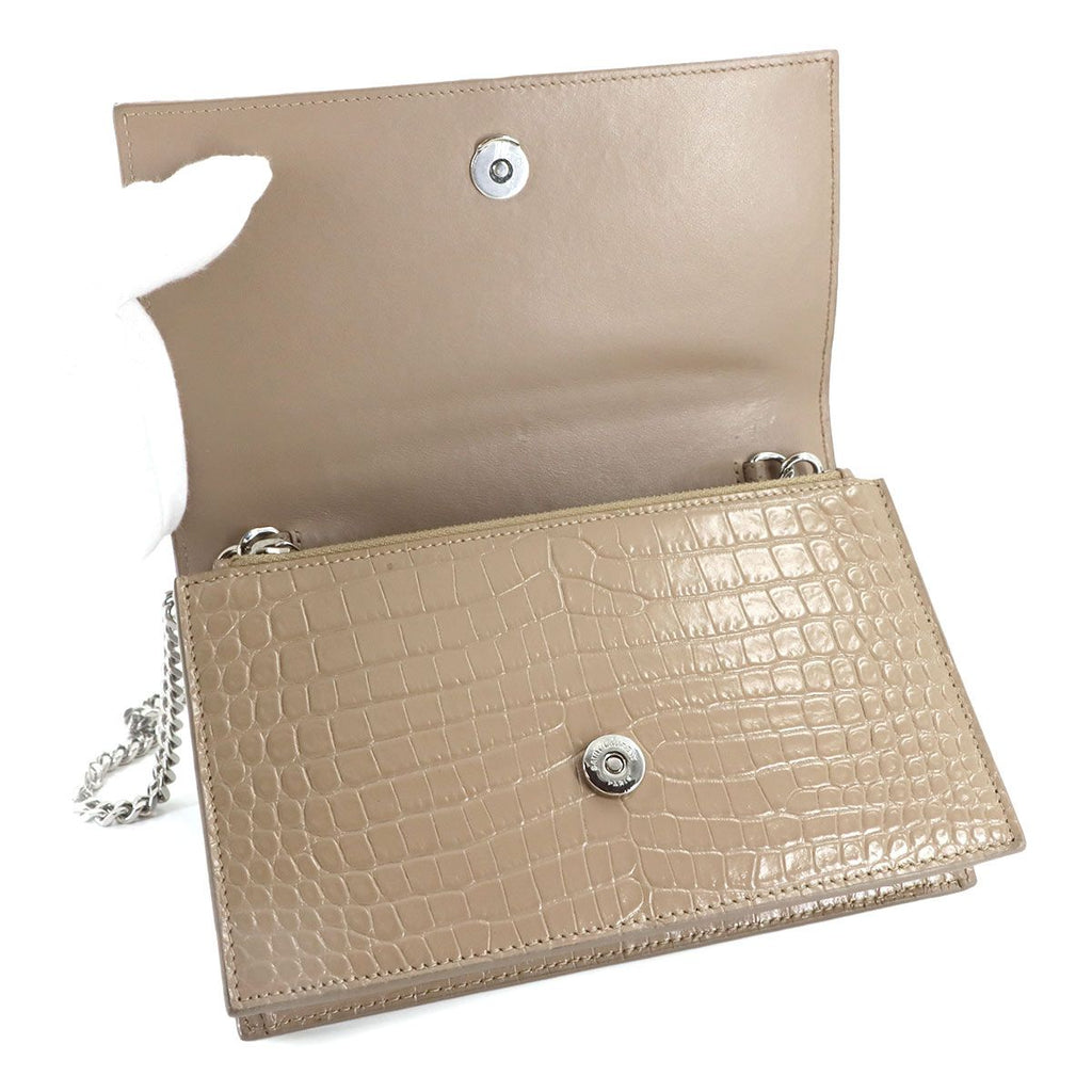 Saint Laurent Kate Chain Wallet Bifold Croco — view 5