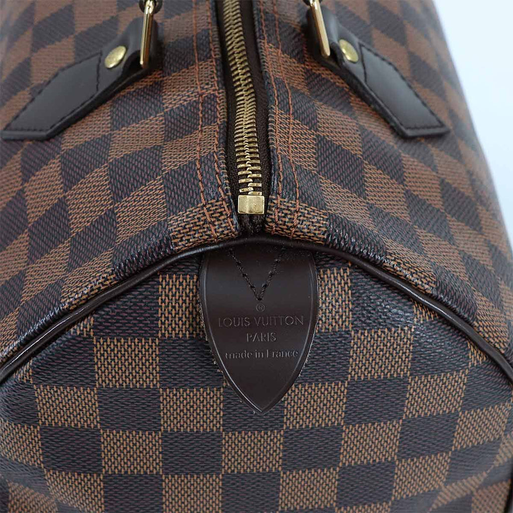 Louis Vuitton Damier Speedy 30 Hand Bag Ebene Brown Gold — view 9