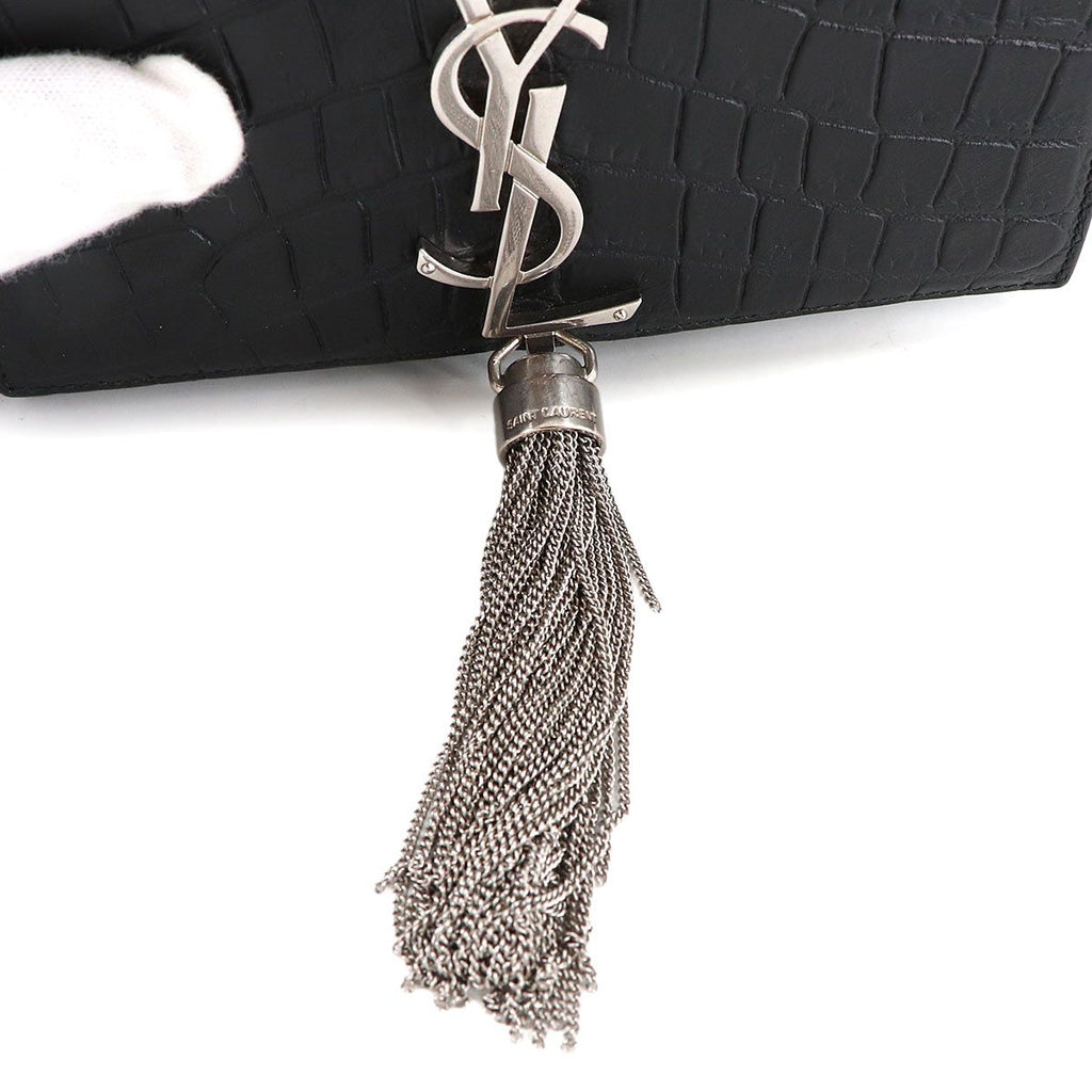Saint Laurent Kate Mini Chain Shoulder Bag Croco — view 9