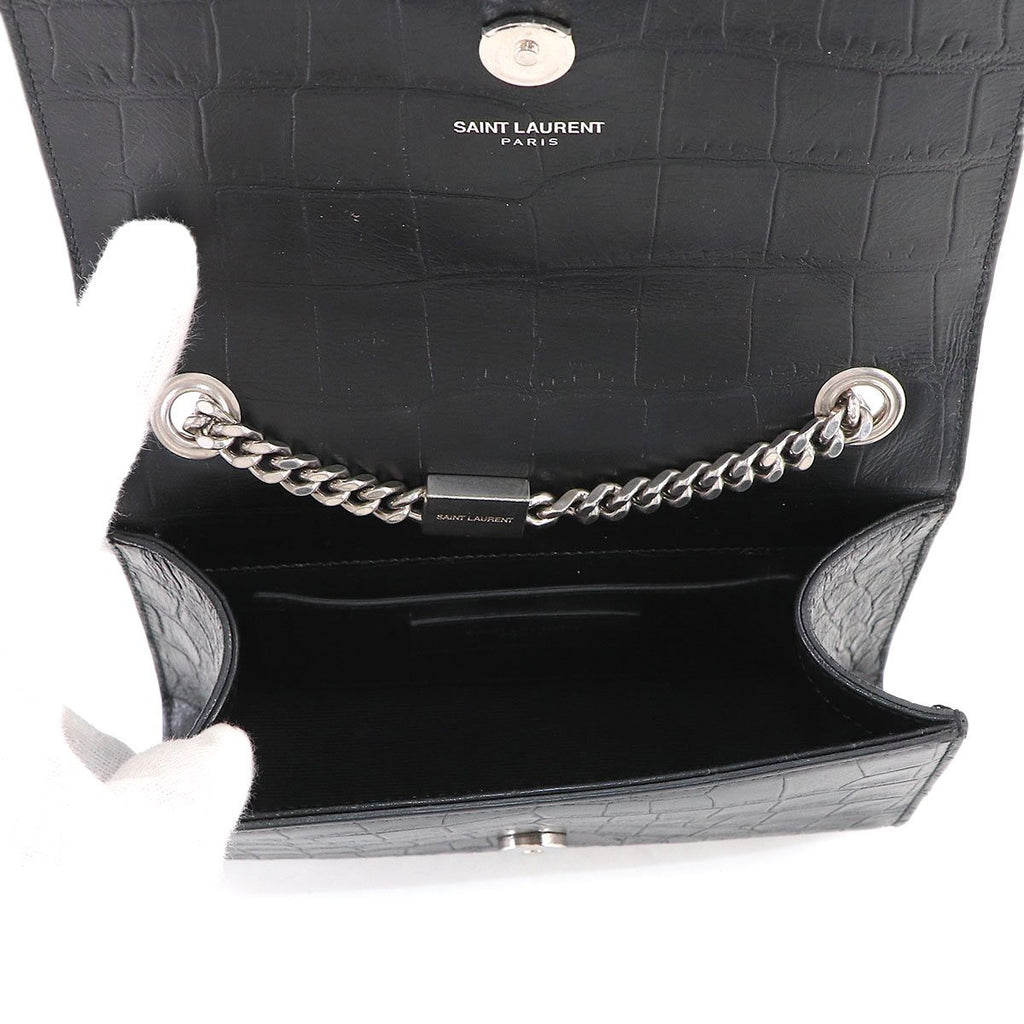 Saint Laurent Kate Mini Chain Shoulder Bag Croco — view 6