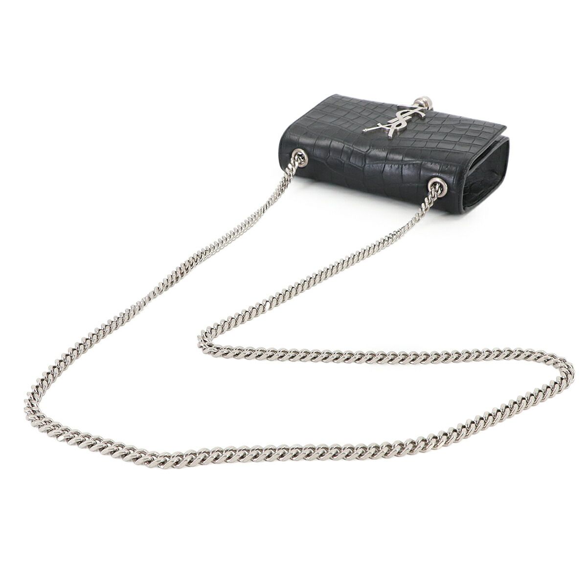 Saint Laurent Kate Mini Chain Shoulder Bag Croco — view 5