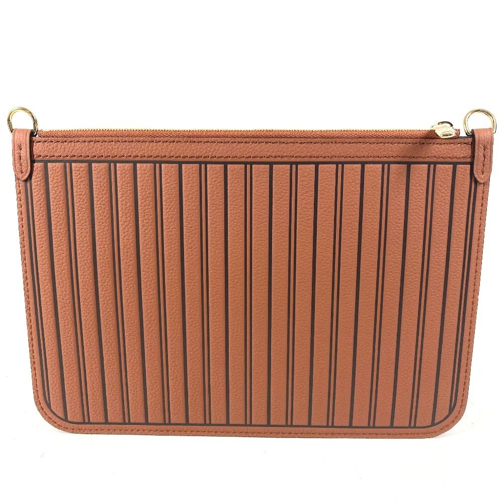 Louis Vuitton Pouch Neverfull Inside Out MM Leather Tan Brown — view 3