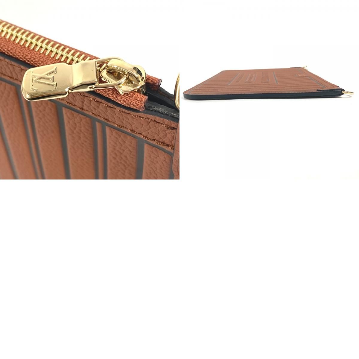 Louis Vuitton Pouch Neverfull Inside Out MM Leather Tan Brown — view 9