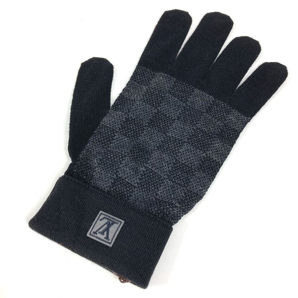 Louis Vuitton Gloves Gon Petit Damier Wool Black — view 7