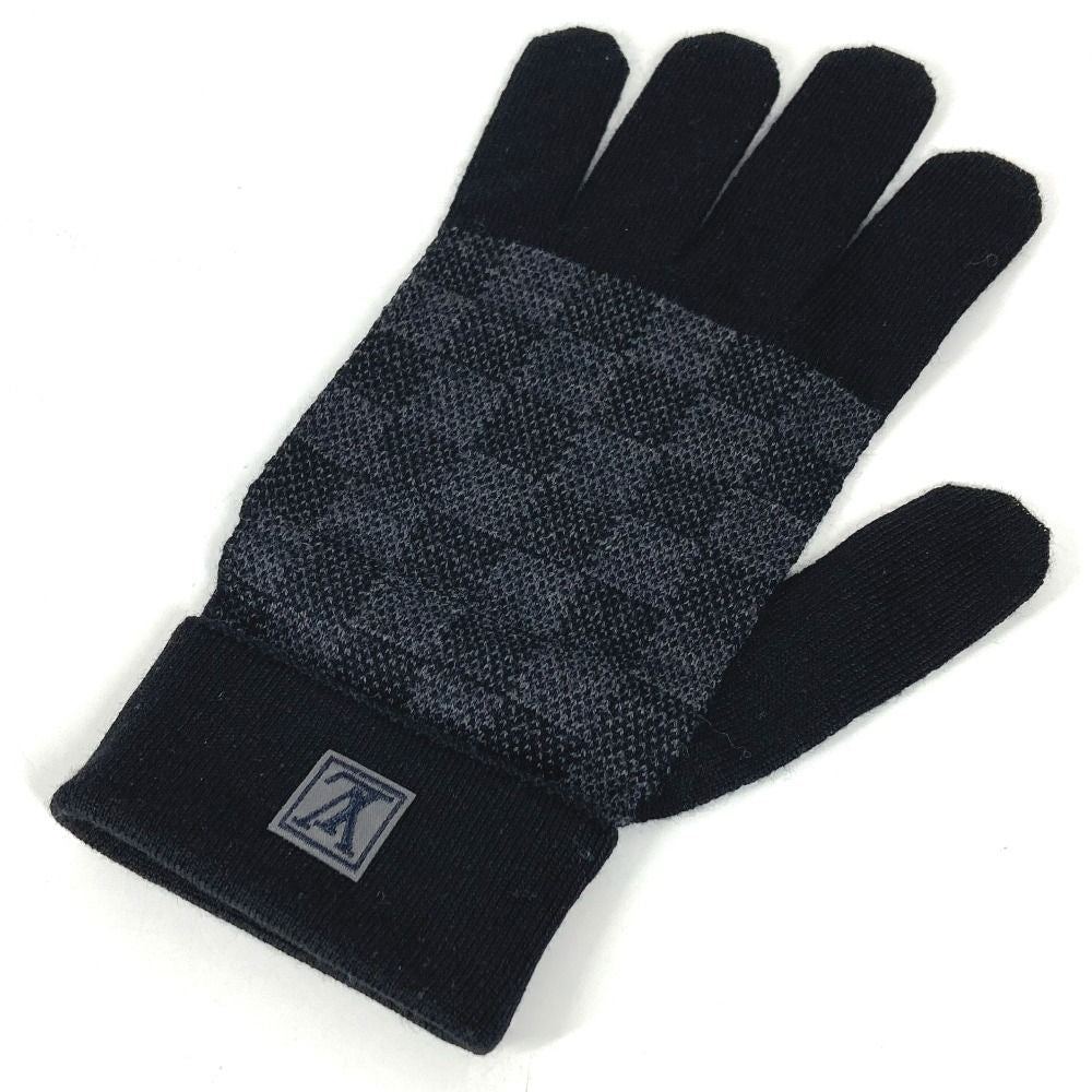 Louis Vuitton Gloves Gon Petit Damier Wool Black — view 2