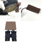 Louis Vuitton Gloves Gon Petit Damier Wool Black — view 9