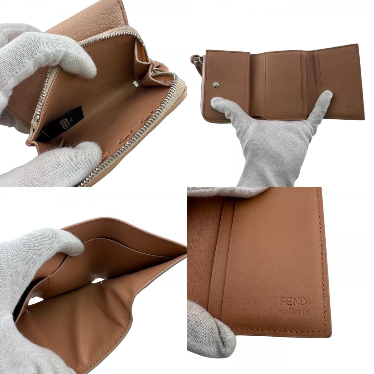 Fendi Topstitch Peekaboo Micro Trifold Wallet — view 8