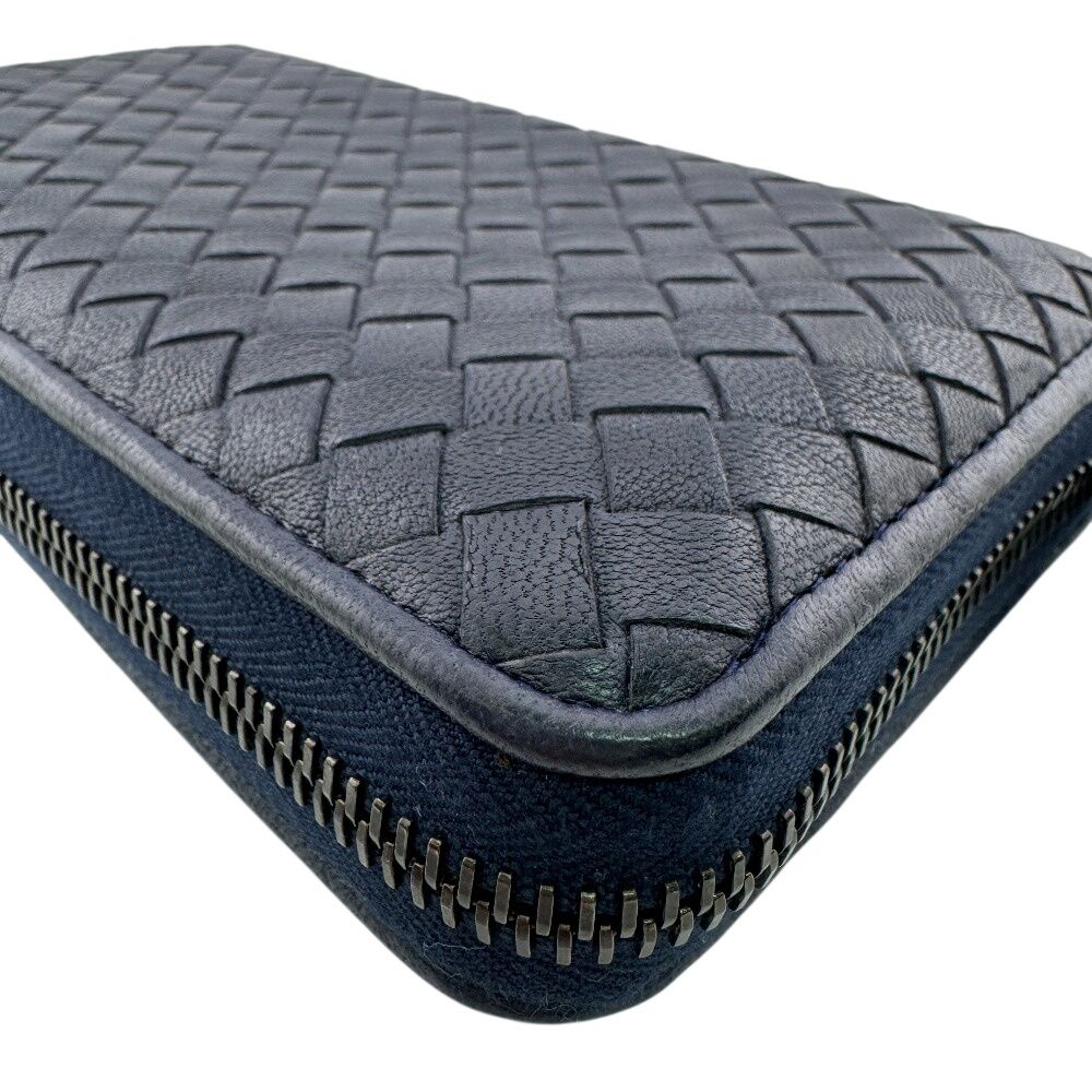 Bottega Veneta Round Zip Wallet Navy — view 6
