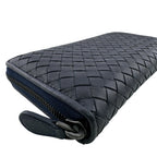 Bottega Veneta Round Zip Wallet Navy — view 5