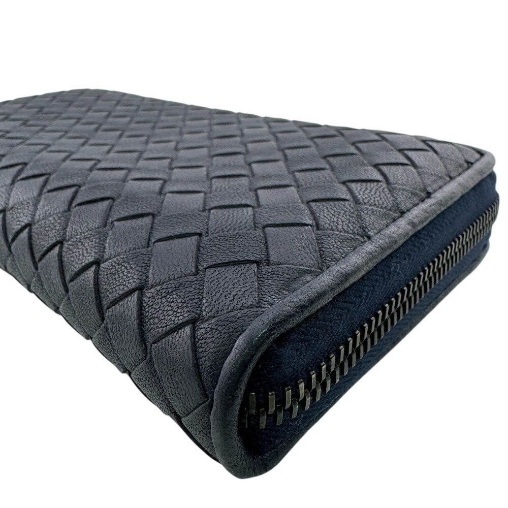 Bottega Veneta Round Zip Wallet Navy — view 4