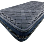 Bottega Veneta Round Zip Wallet Navy — view 3