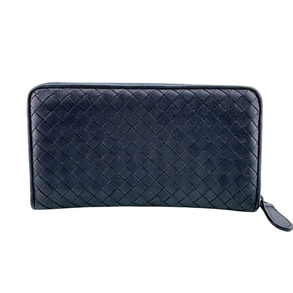 Bottega Veneta Round Zip Wallet Navy — view 2