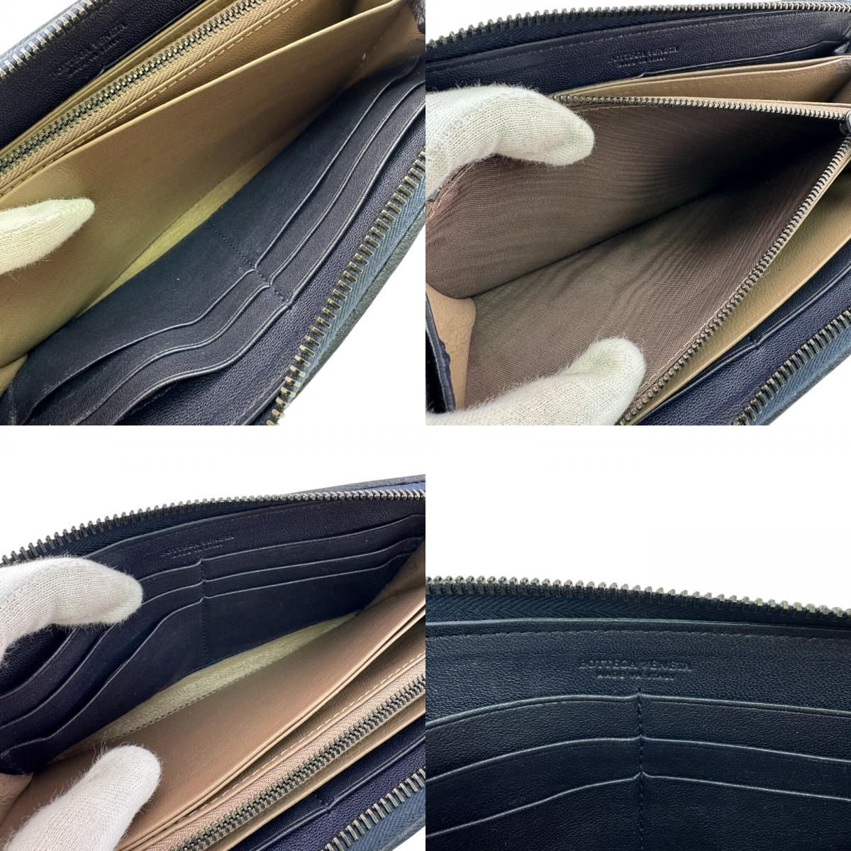 Bottega Veneta Round Zip Wallet Navy — view 8