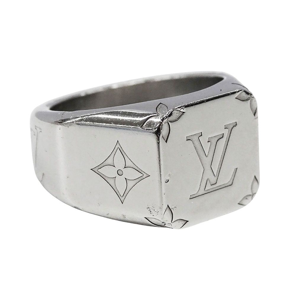 Louis Vuitton Ring Metal Signet Monogram Silver — view 4