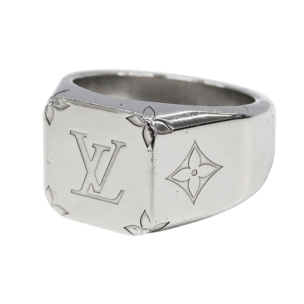 Louis Vuitton Ring Metal Signet Monogram Silver — view 2