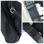 Prada Tessuto Black Silver Nylon Leather Belt Bag — view 6