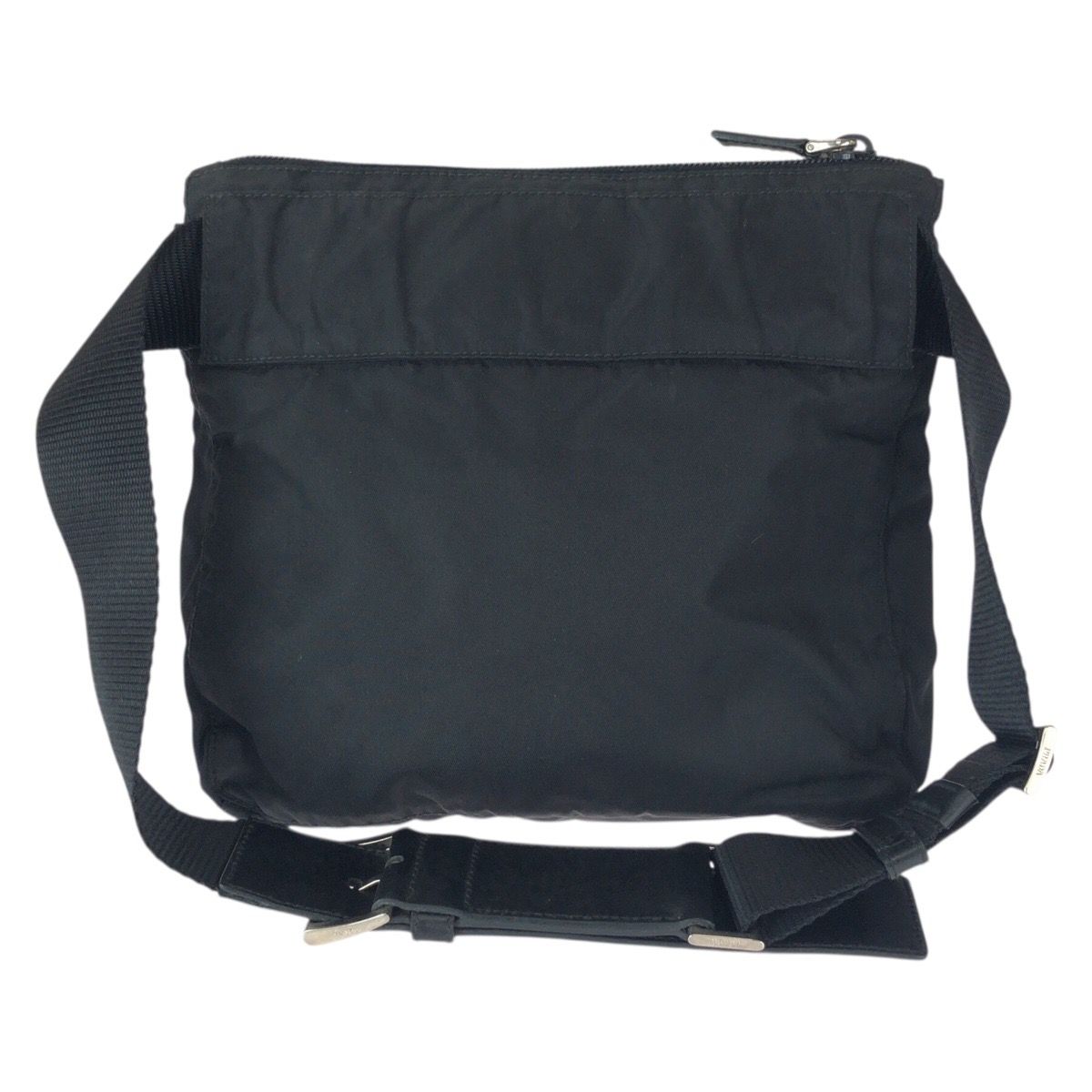 Prada Tessuto Black Silver Nylon Leather Belt Bag — view 2