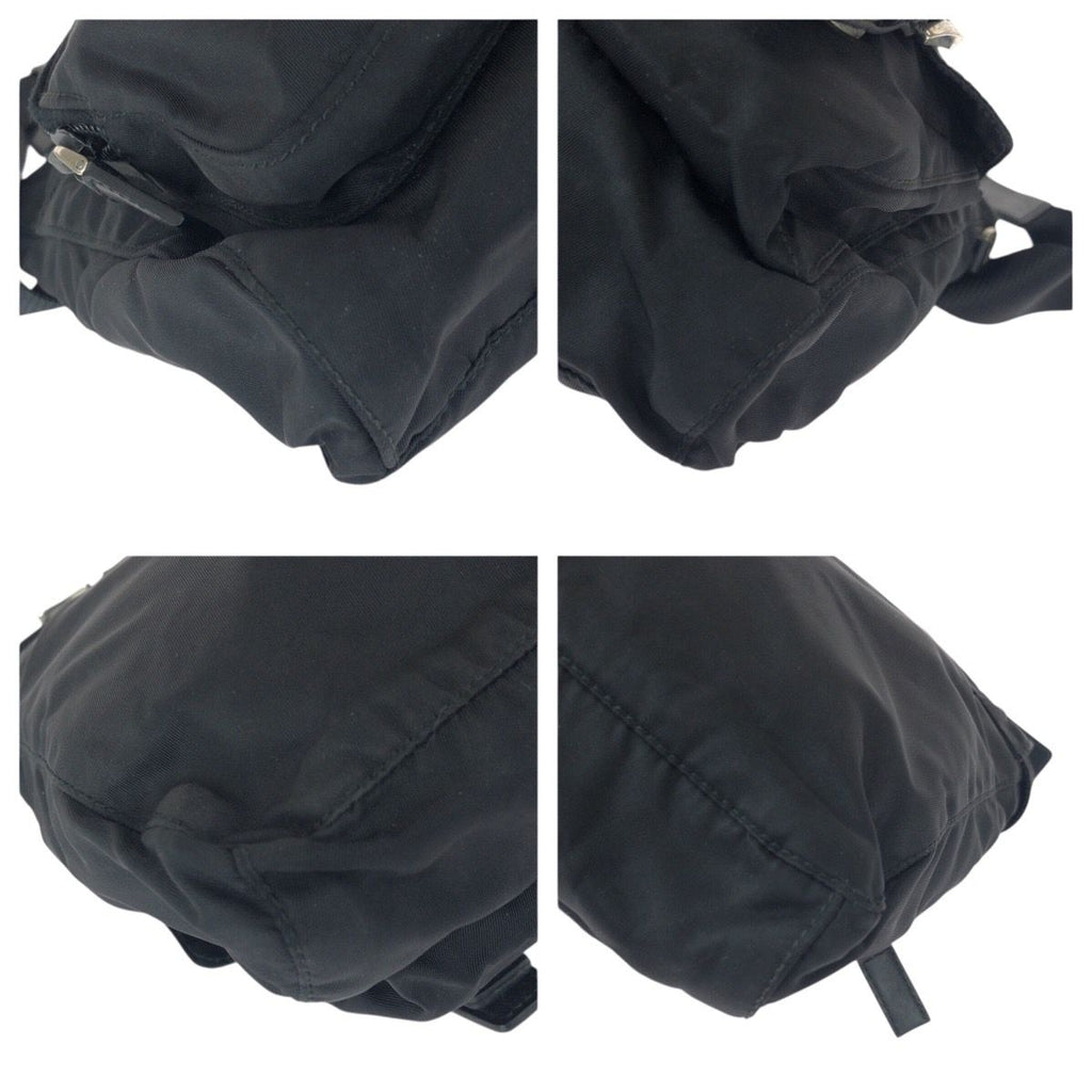 Prada Tessuto Black Silver Nylon Leather Belt Bag — view 3