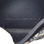 Dior Blue Jacquard Coin Case Wallet Navy Canvas Leather — view 8