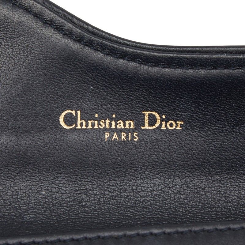 Dior Blue Jacquard Coin Case Wallet Navy Canvas Leather — view 7
