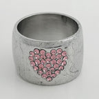 Chanel CC Logo Rhinestone Ring Silver Plated — view 4