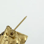 Chanel CC Logo Brooch Quilted Gold Plated — view 3