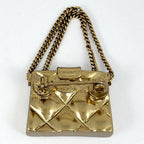 Chanel CC Logo Brooch Quilted Gold Plated — view 2